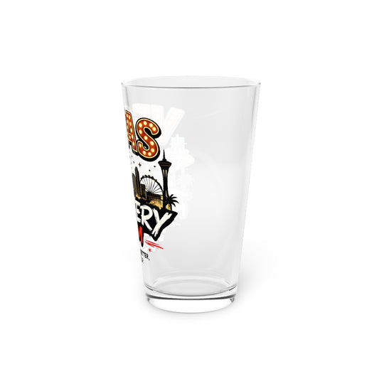 Las Vegas Retro Marquee Pint Glass — 16oz Beer Glass