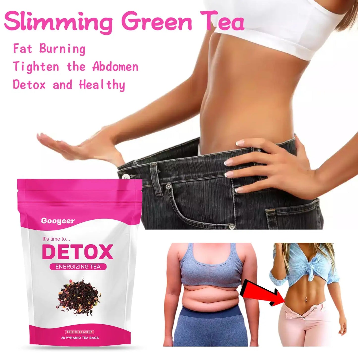 28pcs Herbal Detox Slimming Tea – Fat Burning, Immunity Support & Body Shaping