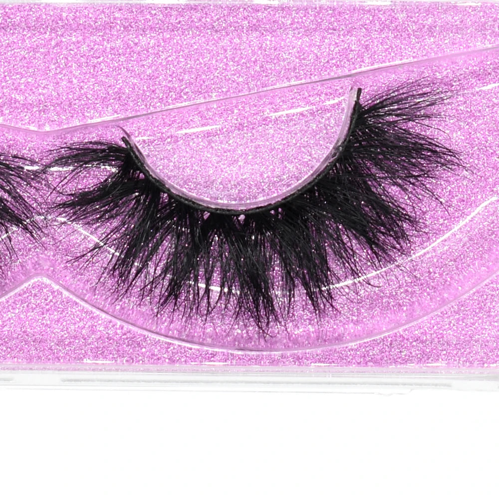3D Mink Lashes – Fluffy Crisscross Wispy Strip Lashes 1 Hard Box