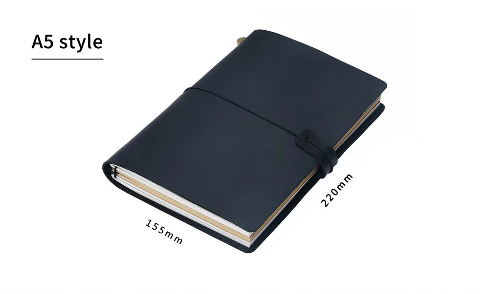 Genuine Leather Refillable Travel Journal – Handmade Retro Diary & Sketchbook