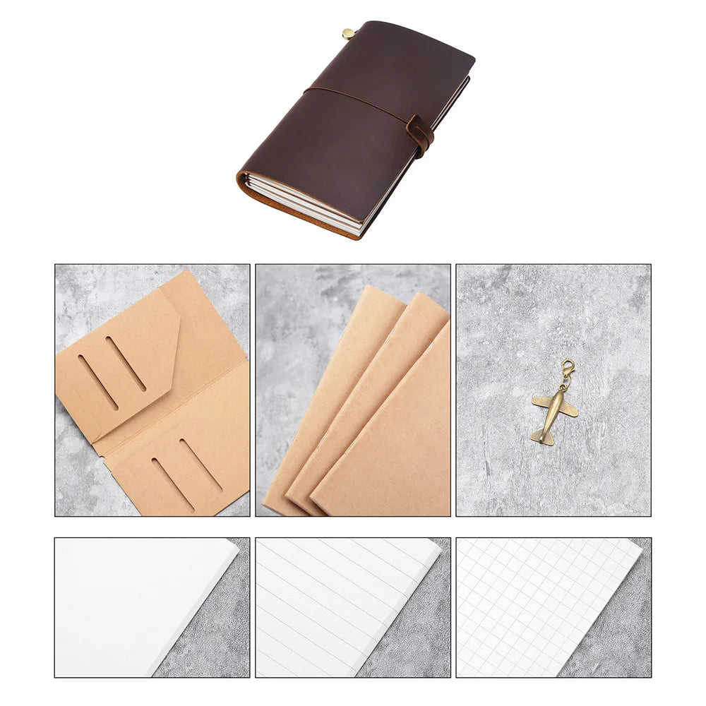 Genuine Leather Refillable Travel Journal – Handmade Retro Diary & Sketchbook