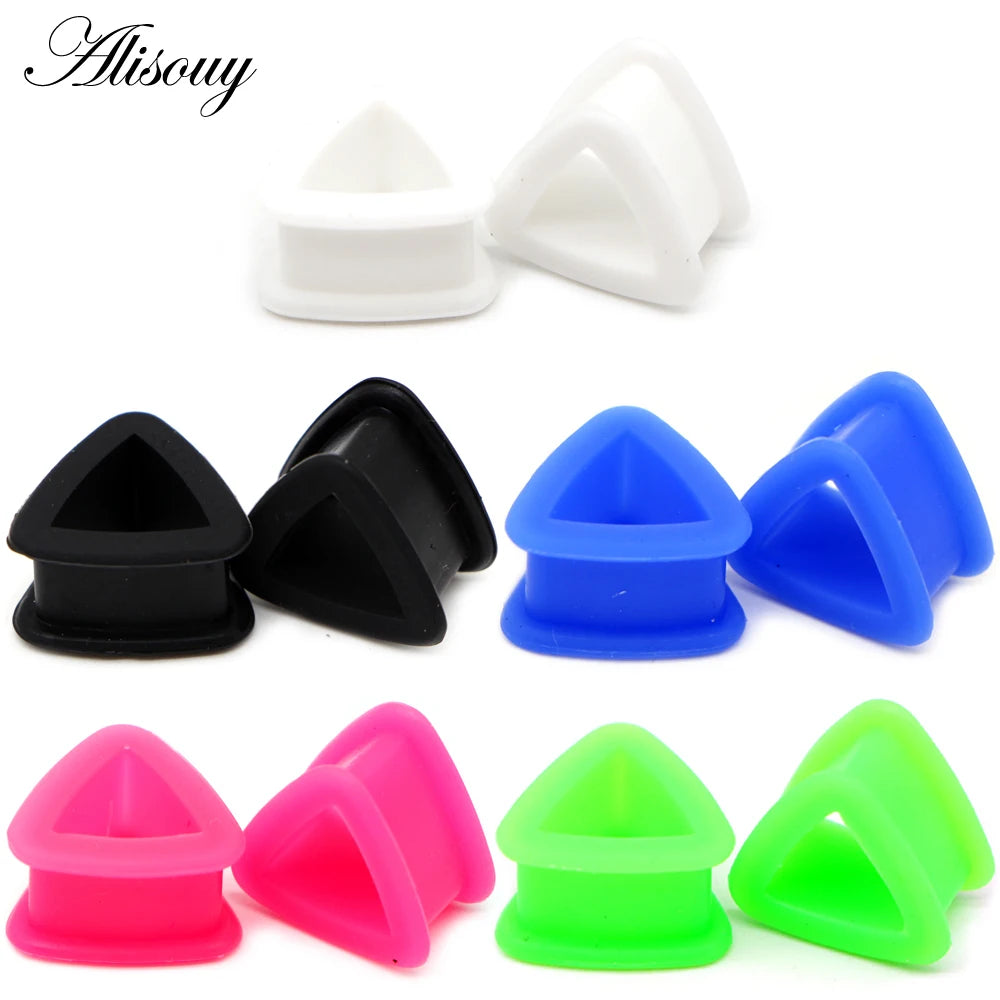 Triangle Silicone Ear Tunnels & Plugs Set