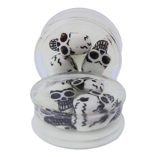 Glow-in-the-Dark Skull Ear Tunnels – Luminous Acrylic Gauges (2pcs)