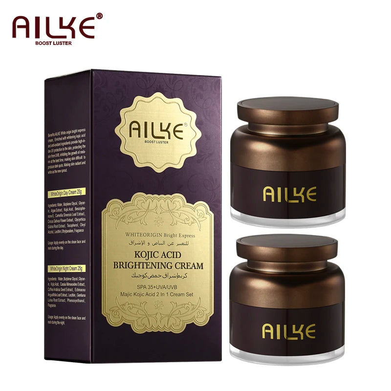 Kojic Acid Whitening Face Cream Set – Dark Spot Remover, SPF Protection & Moisturizing Skincare