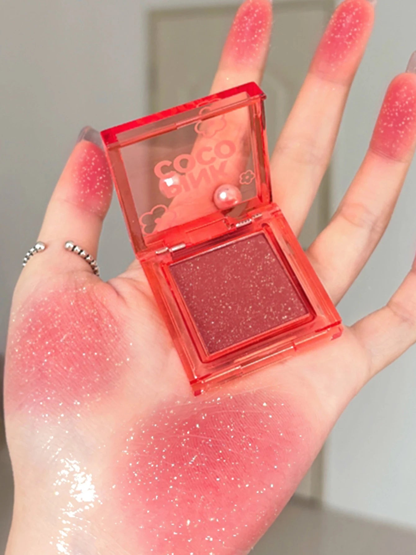 🌸 PINKCOCO Fine Shimmer Tipsy Blush – Multi-Use Soft Mist Glow
