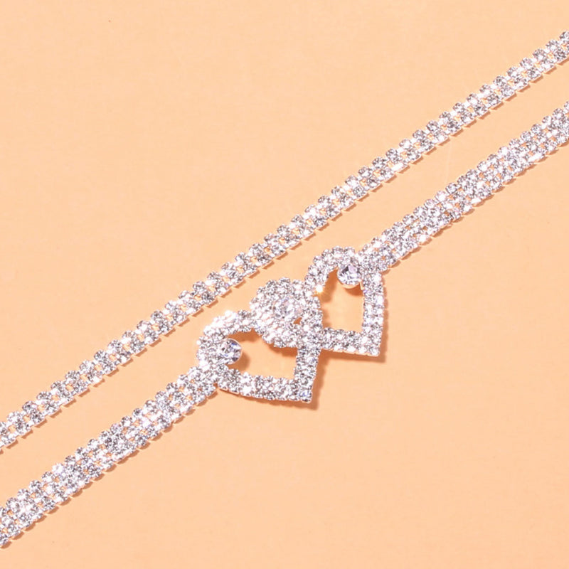 Dazzling Cubic Zirconia Anklet – Women’s Silver Chain Barefoot Sandal Jewelry