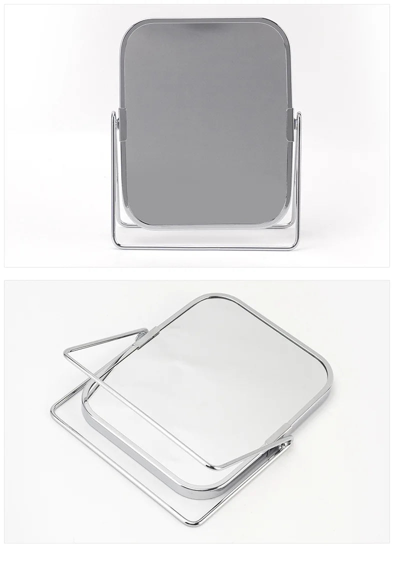 Dual-Sided Square Tabletop Makeup Mirror