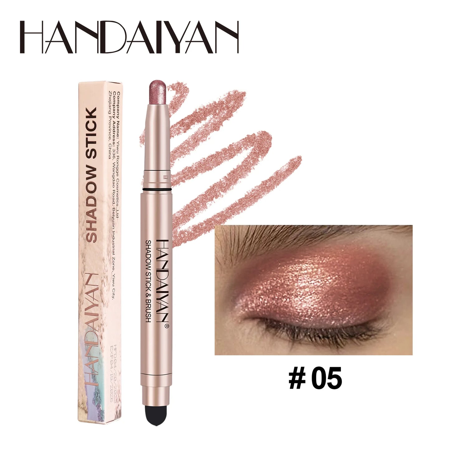 Double-Head Eyeshadow Stick – Shimmer & Matte Cream Pencil (Waterproof, Long-Lasting)