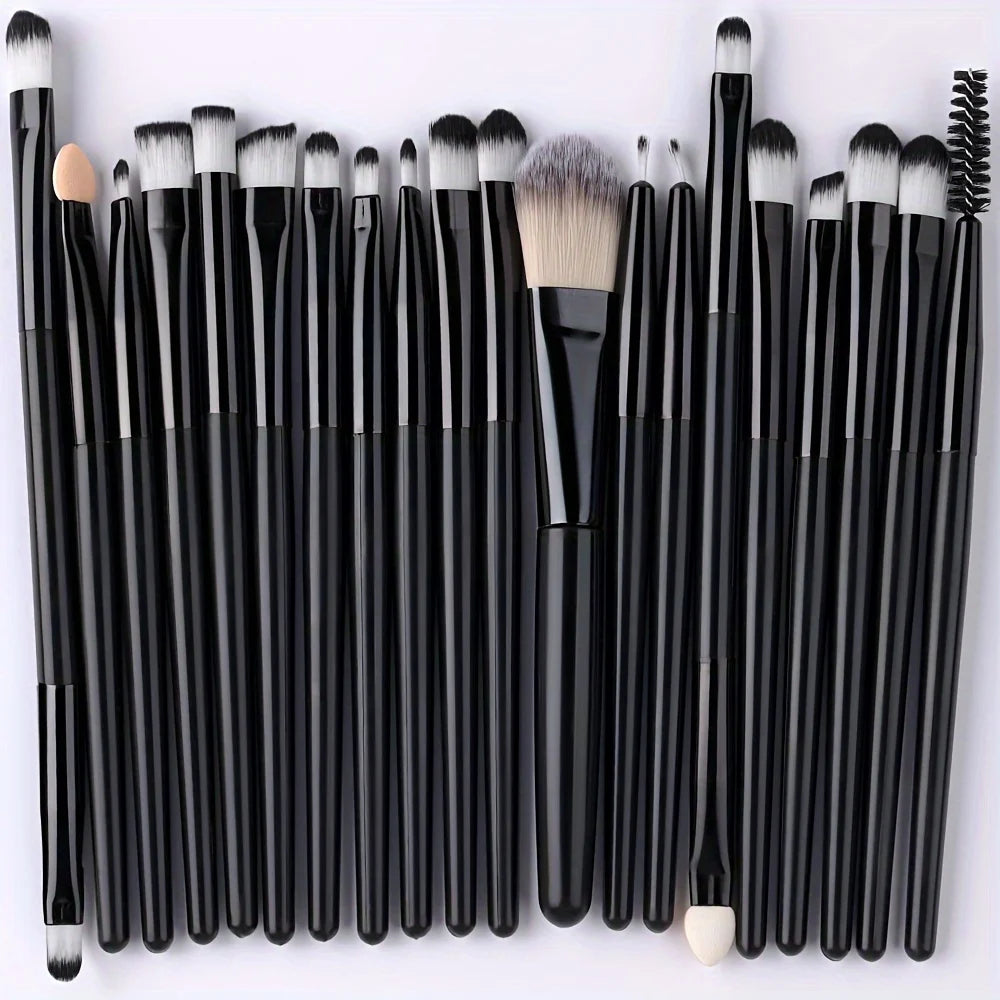 8/20-Piece Eye Makeup Brush Set – With Optional Sponges & Puffs
