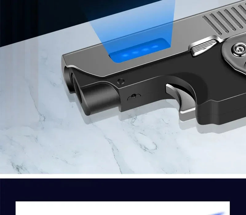 Windproof Gas-Electric Plasma Lighter – USB Type-C Rechargeable Folding Gun-Shaped Torch