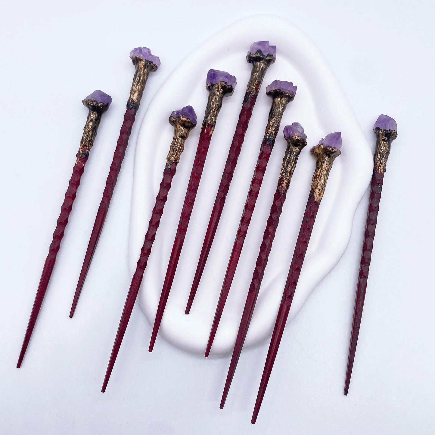 19cm Amethyst Crystal Wand – Natural Stone Witchcraft Scepter for Reiki Healing & Décor
