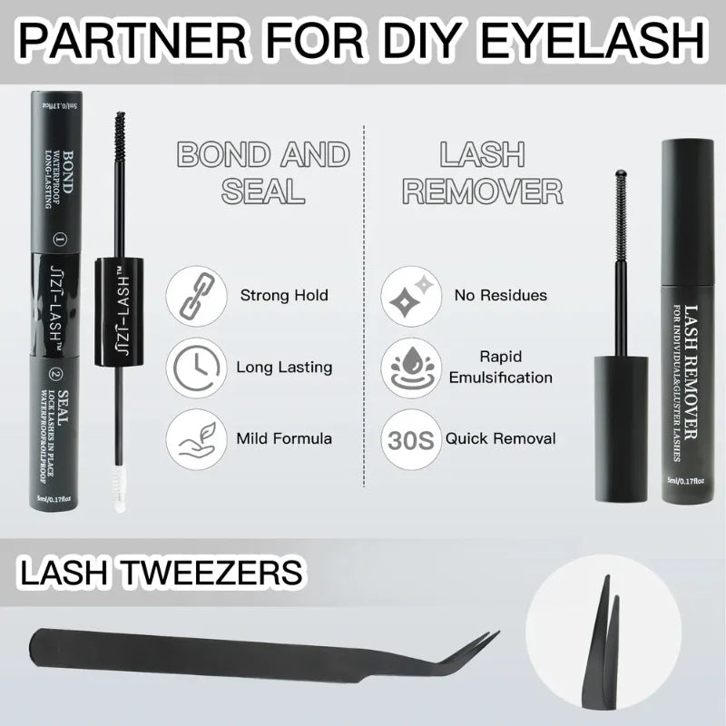 Individual Cluster Eyelashes – C Curl, 3D Mink Style, Wispy & Fluffy