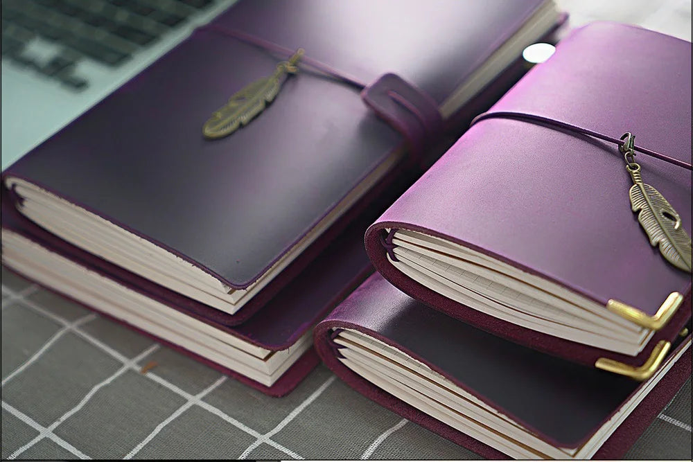 Genuine Leather Refillable Travel Journal – Handmade Retro Diary & Sketchbook