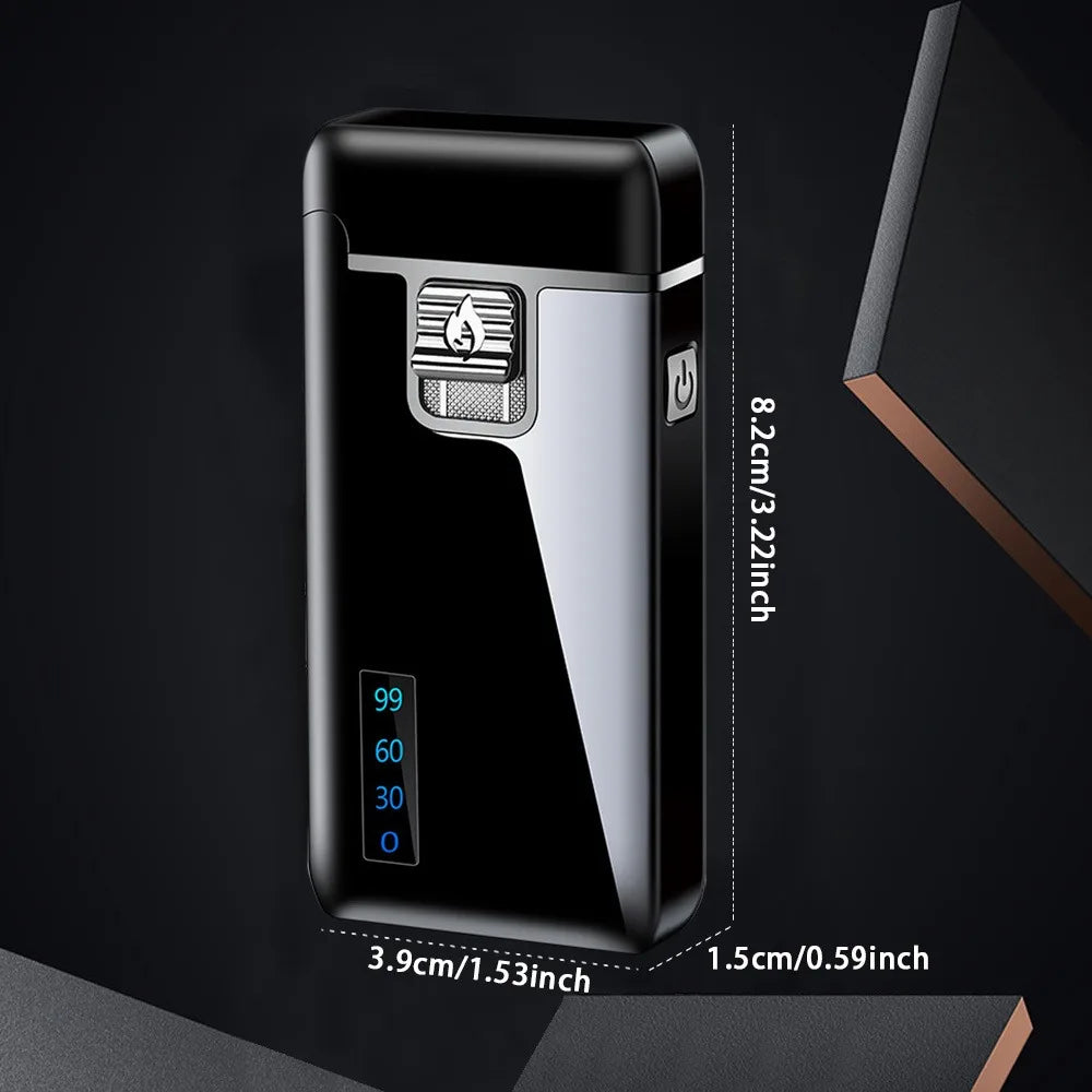 Double Jet Flame & Dual Arc Electronic Lighter – 2-in-1 Rechargeable