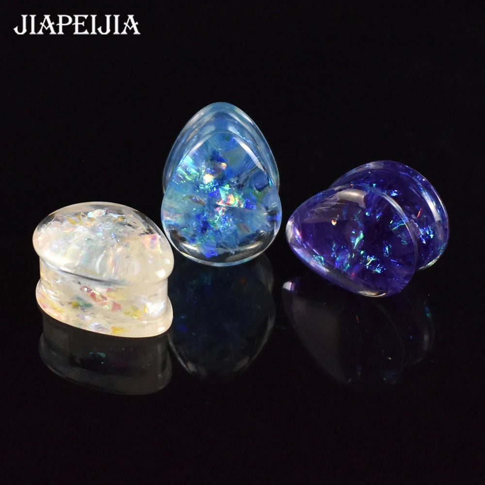 Drop-Shaped Acrylic Ear Tunnels – Bold Style, Lightweight Comfort
