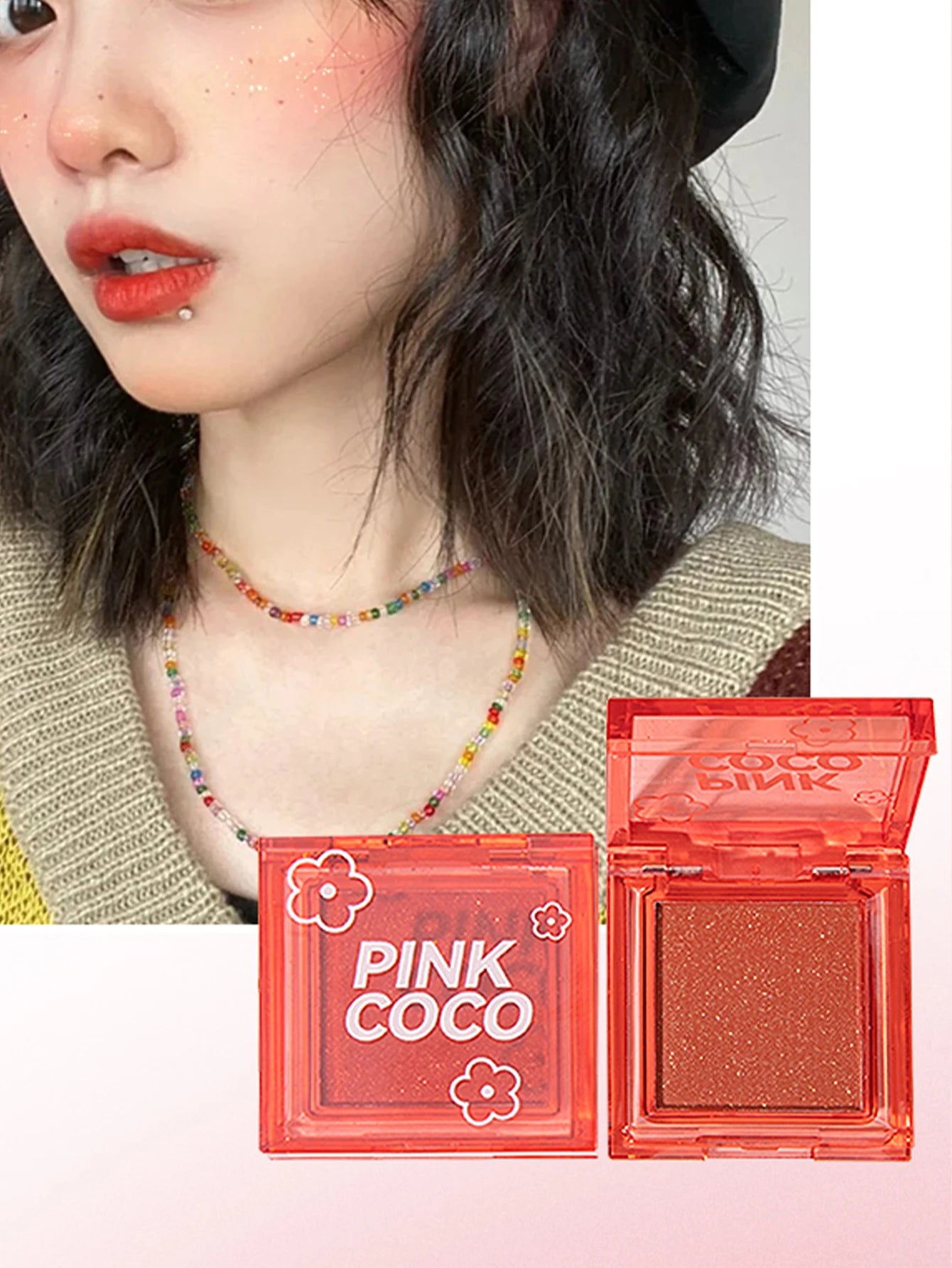 🌸 PINKCOCO Fine Shimmer Tipsy Blush – Multi-Use Soft Mist Glow