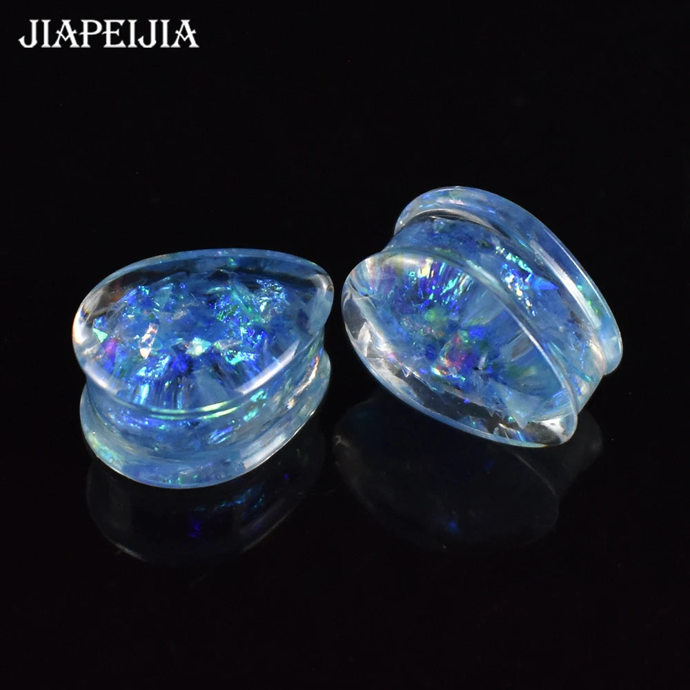 Drop-Shaped Acrylic Ear Tunnels – Bold Style, Lightweight Comfort