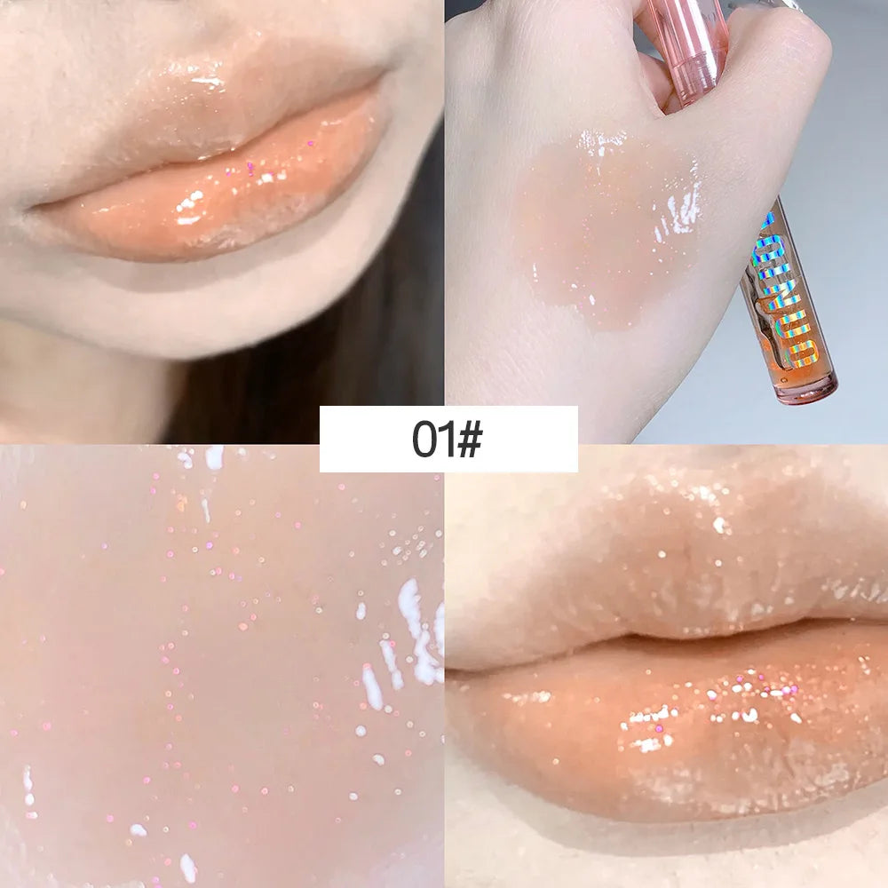 4-Piece Jelly Mirror Lip Gloss Set – Shiny, Moisturizing, & Luminous