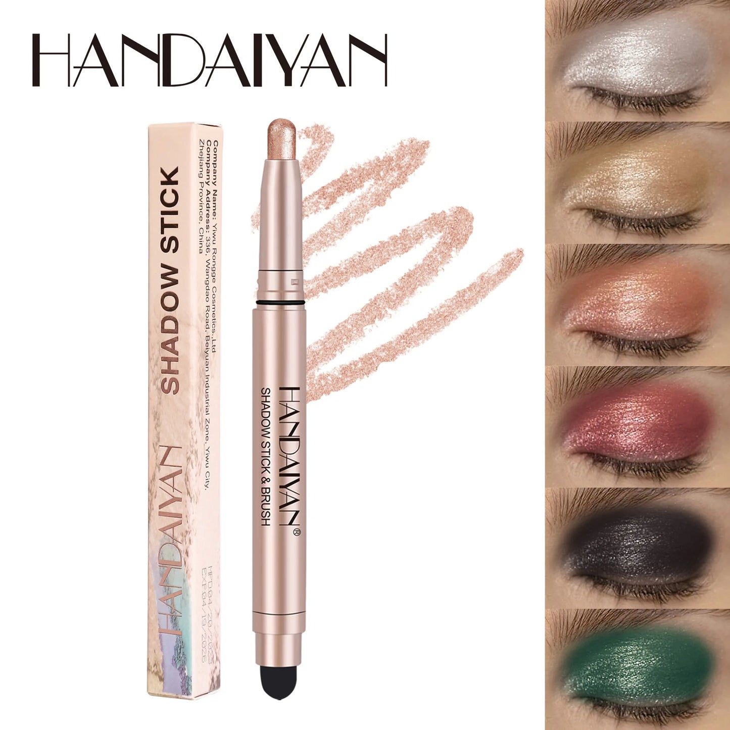 Double-Head Eyeshadow Stick – Shimmer & Matte Cream Pencil (Waterproof, Long-Lasting)