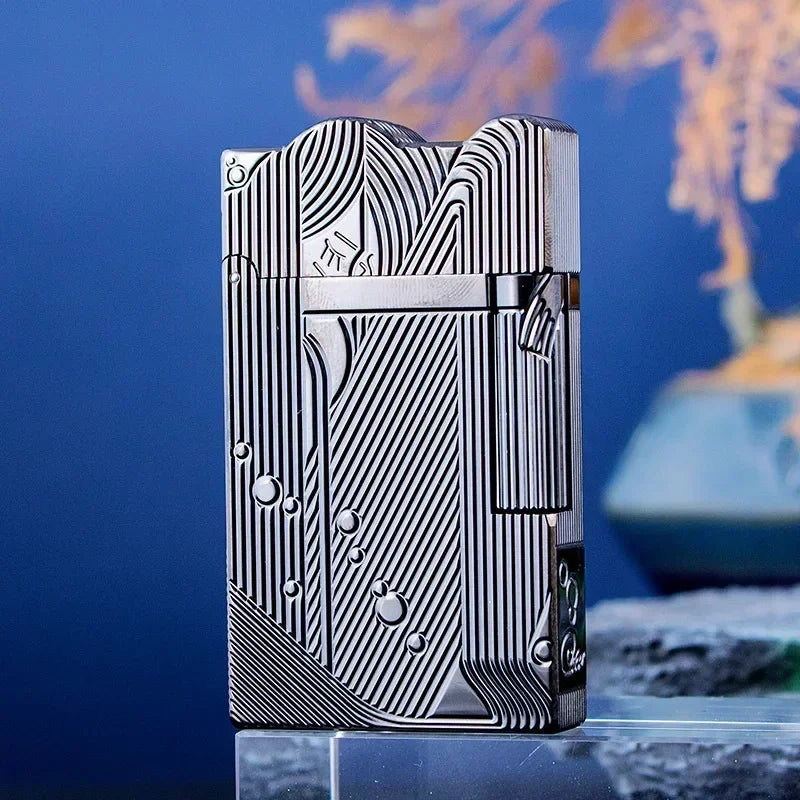 Sanji-Style Brass Kerosene Lighter – Side Pulley Ignition, Retro Collectible Gift