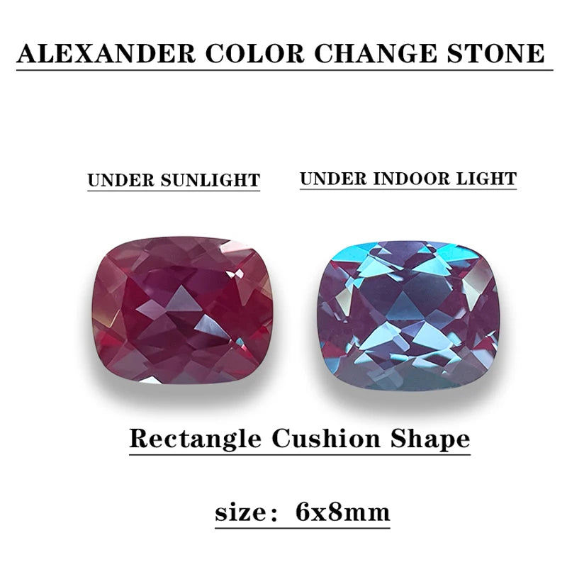 Lab-Grown Color Change Alexandrite Gemstone Beads – Certified Oval or Cushion Cut