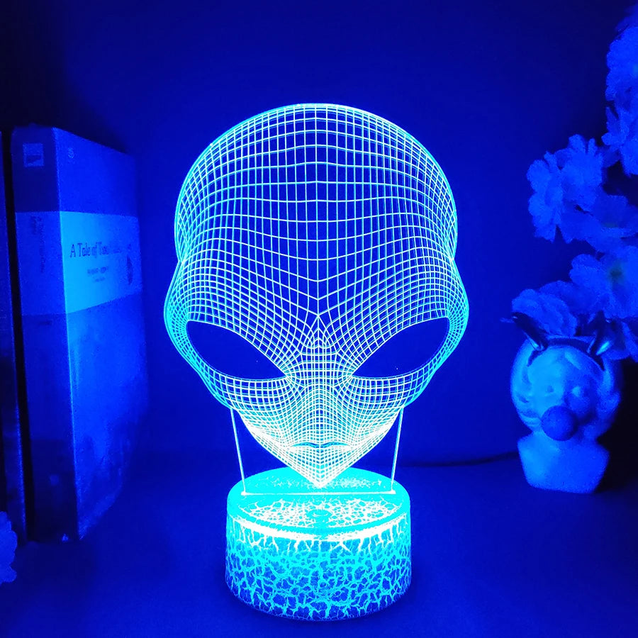 3D Illusion Alien Lamp – Color Changing Night Light