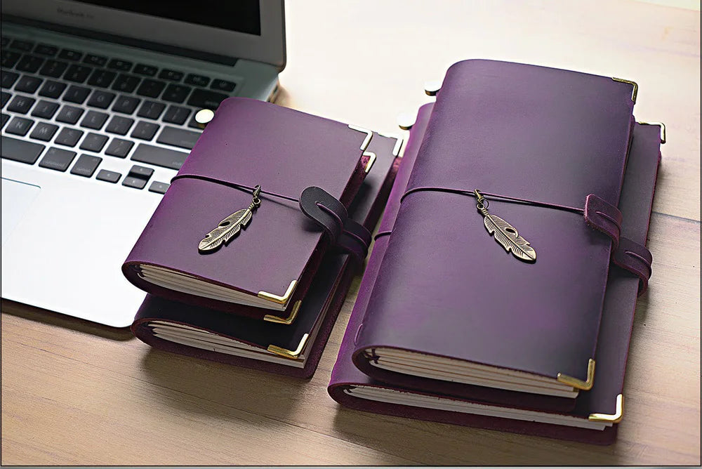 Genuine Leather Refillable Travel Journal – Handmade Retro Diary & Sketchbook