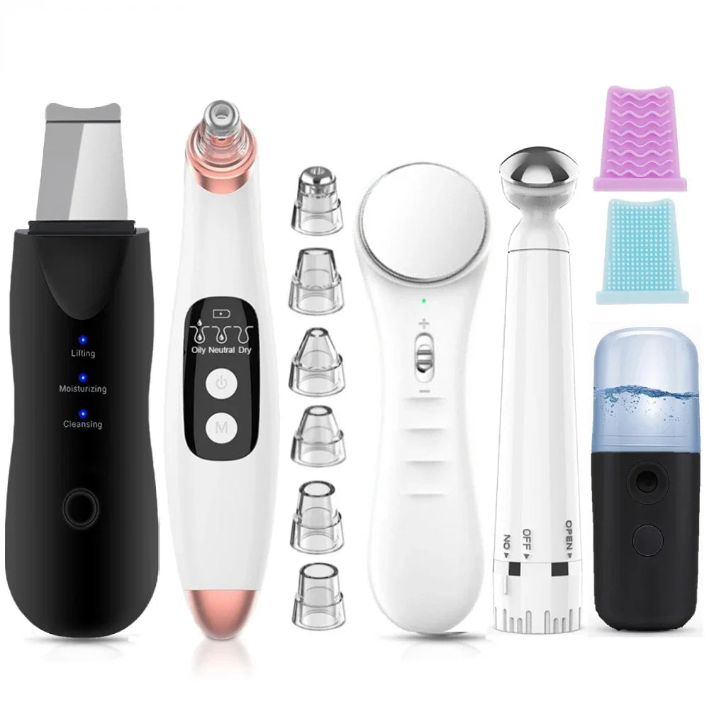 5-in-1 Ultrasonic Skin Scrubber & Facial Beauty Kit – Deep Clean, Lift, Glow