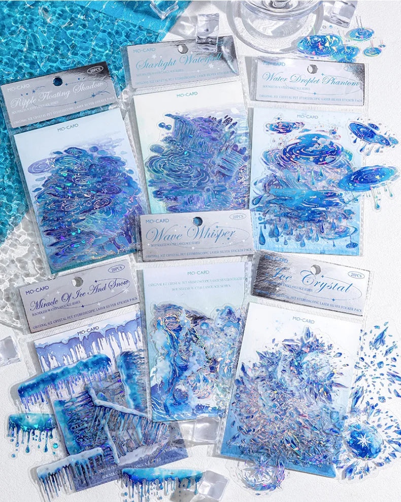 20pcs Kawaii “Boundless Waterspeak” Stickers – Dreamy Decor for Your Journal
