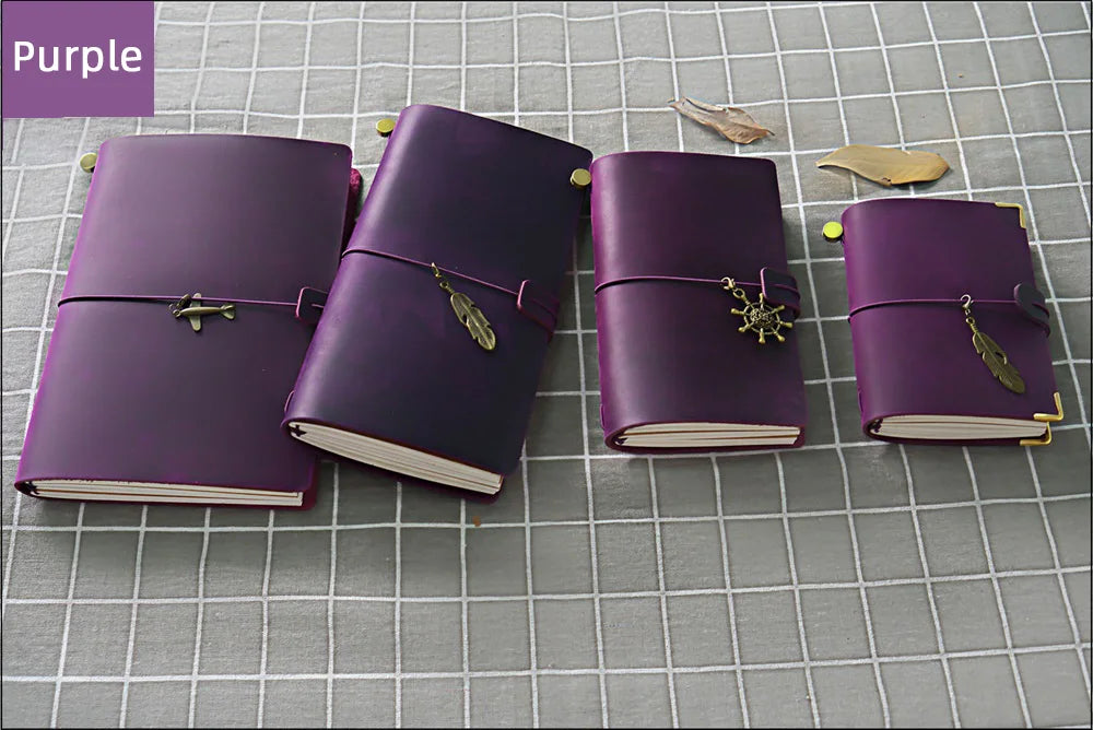 Genuine Leather Refillable Travel Journal – Handmade Retro Diary & Sketchbook