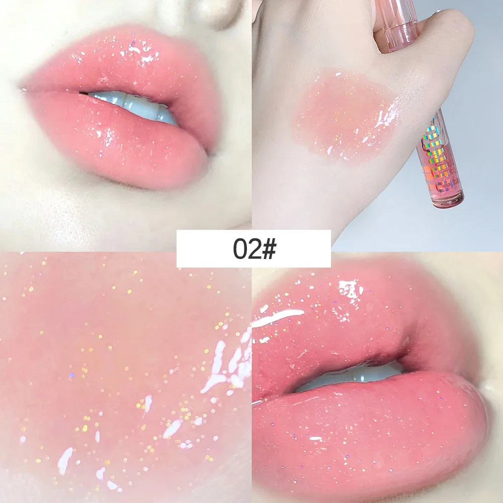 4-Piece Jelly Mirror Lip Gloss Set – Shiny, Moisturizing, & Luminous