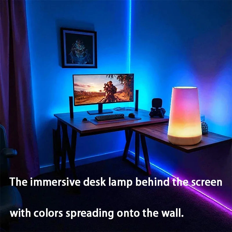 Portable Bedside Table Lamp – Touch & Remote Control, USB Rechargeable