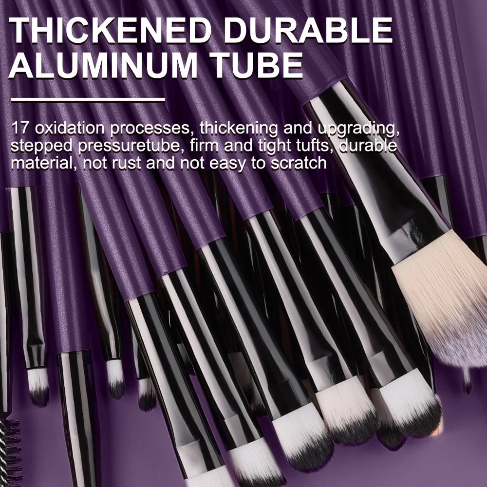 8/20-Piece Eye Makeup Brush Set – With Optional Sponges & Puffs