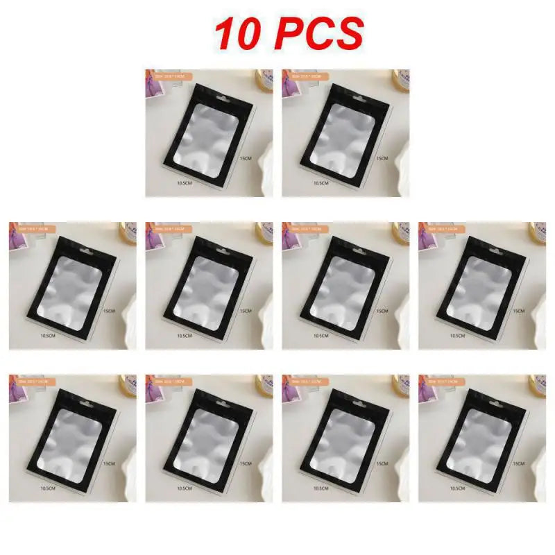 10pcs Holographic Smell-Proof Mylar Bags – Resealable Ziplock Pouches