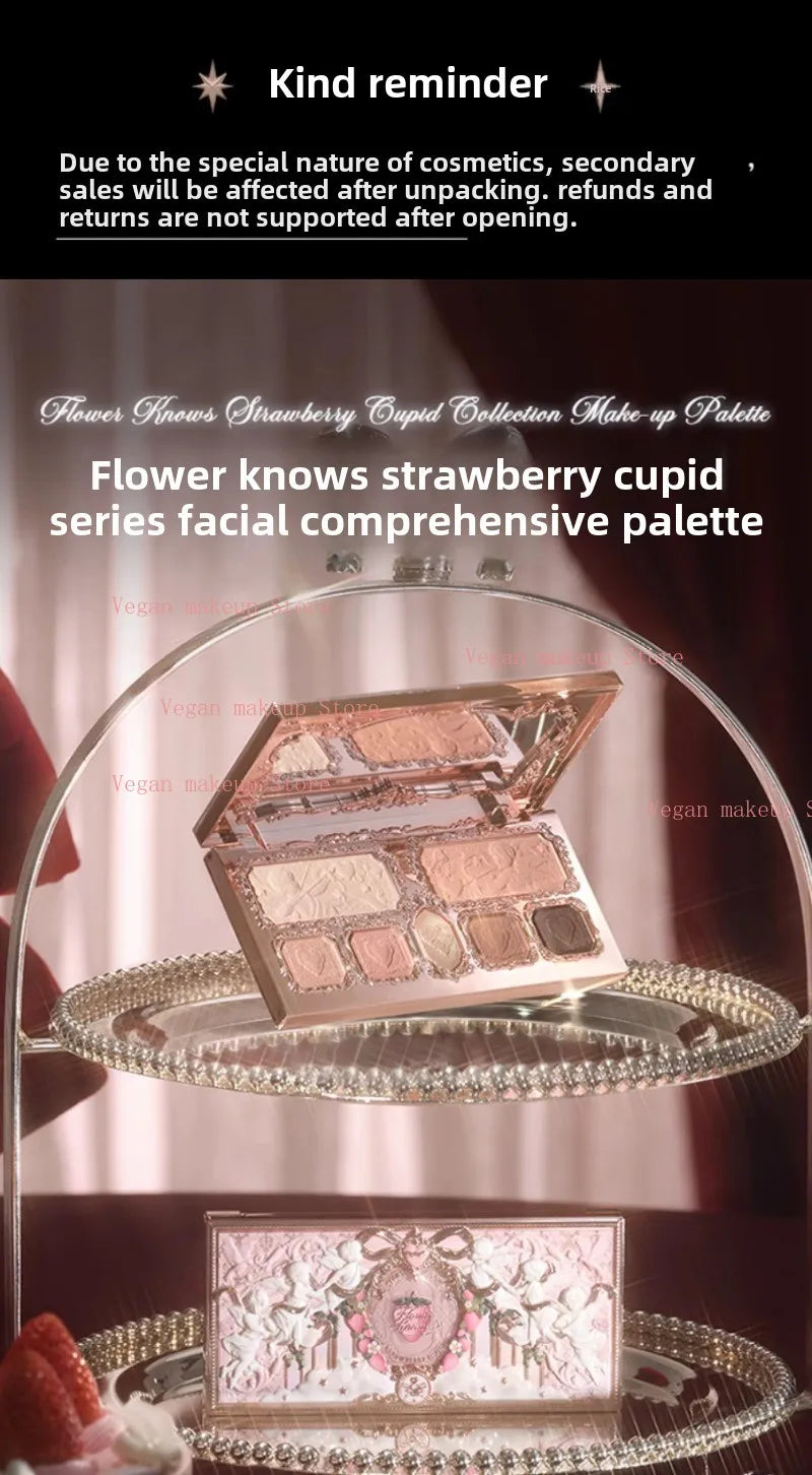 FlowerKnows Strawberry Cupid Complexion Palette โ Blush, Glow, & Radiate Romance