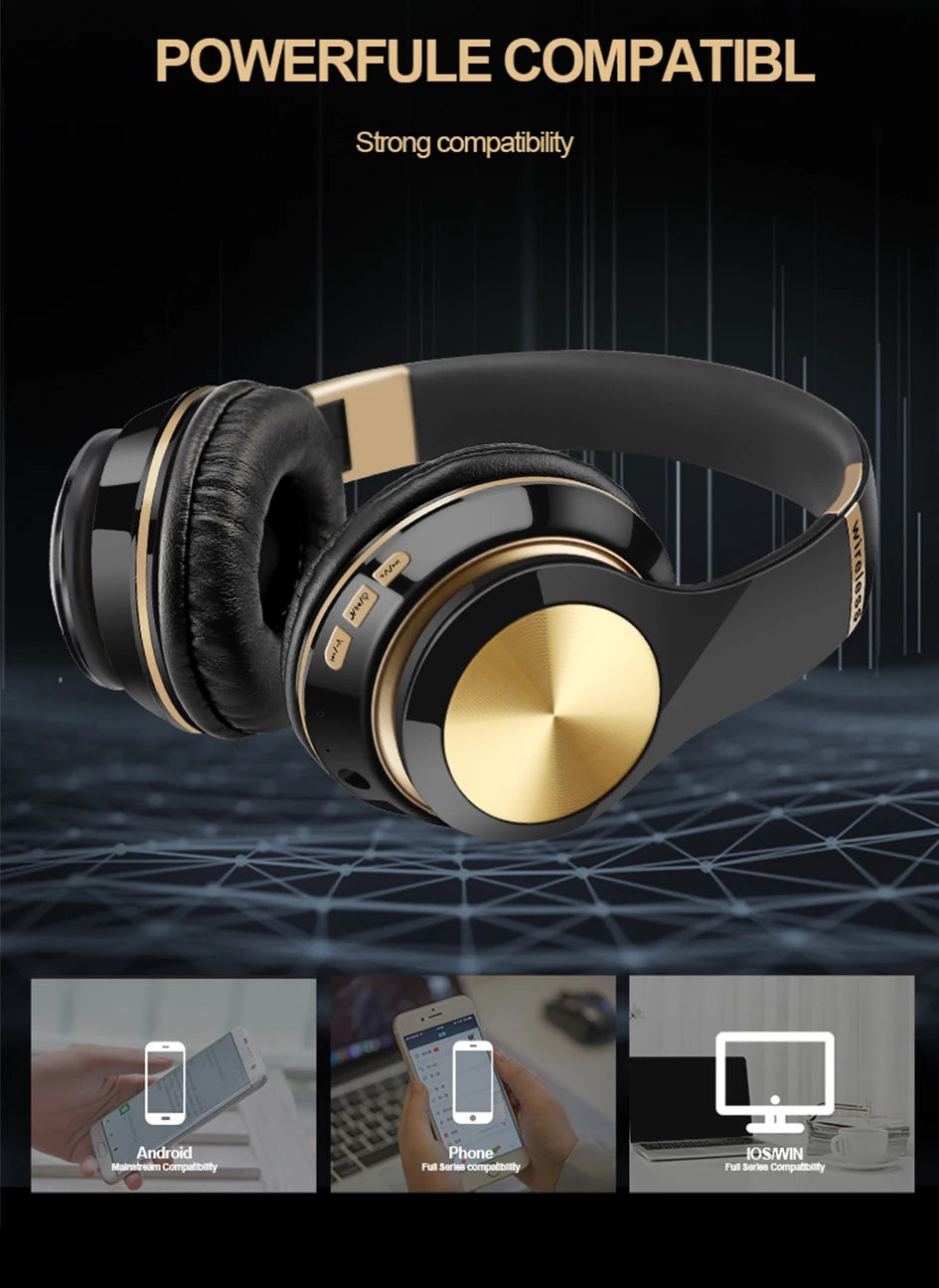 Foldable Bluetooth Sport Headphones – Bass, Comfort, & Wireless Freedom