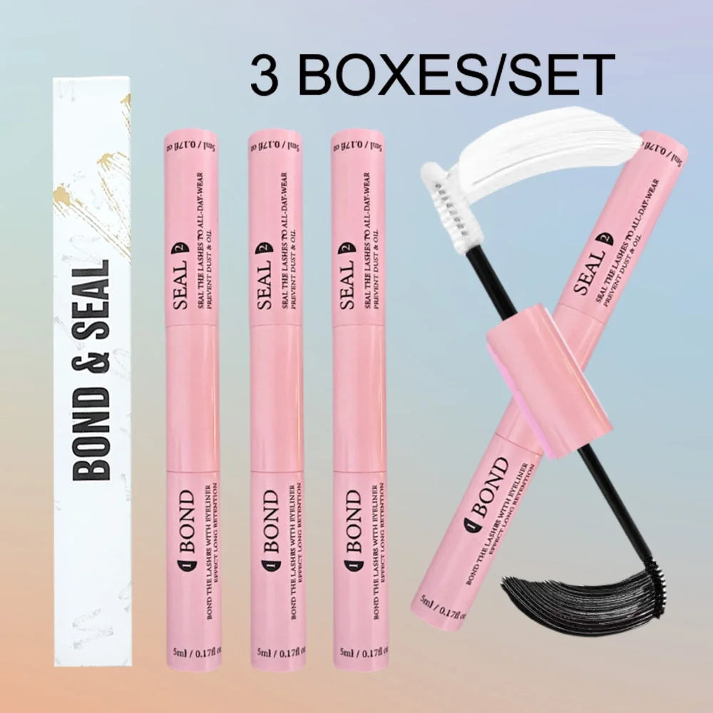 Lash Bond & Seal Kit – Strong Hold Glue, Sealant, Remover & Tweezers for Individual Lash Extensions (10ml + 5ml)