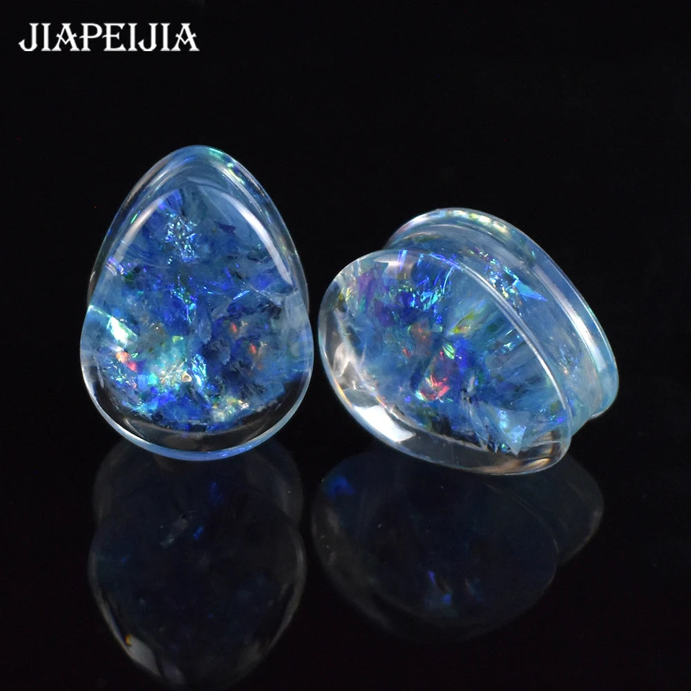 Drop-Shaped Acrylic Ear Tunnels – Bold Style, Lightweight Comfort