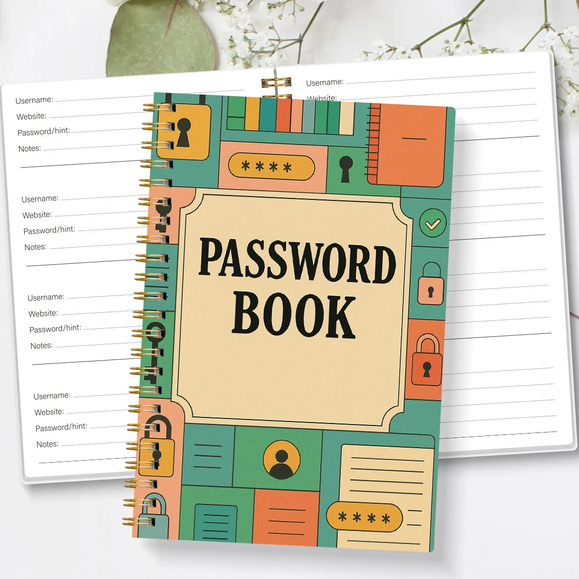 A5 Password Book – Internet Account & Login Organizer