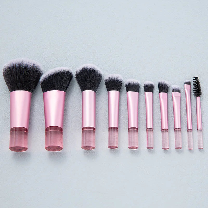 10-Piece Mini Makeup Brush Set – Portable Beauty Tools