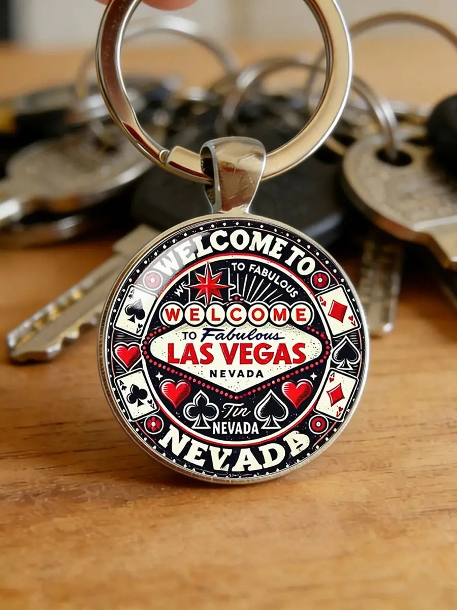 Vintage Las Vegas Welcome Keychain