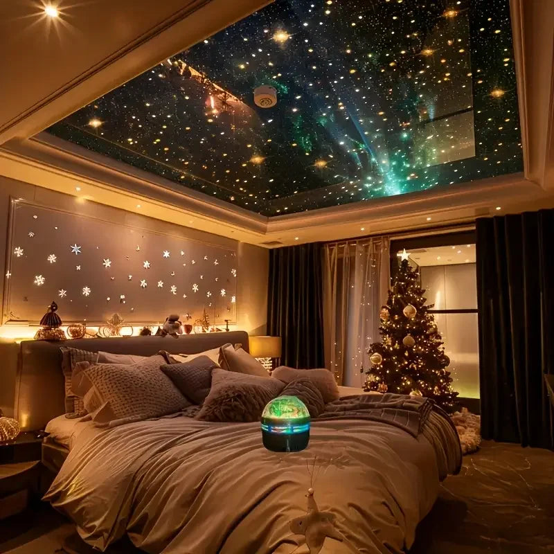 Aurora Borealis Starry Sky Projection Light – LED Night Light with Remote Control & 7 Lighting Effects