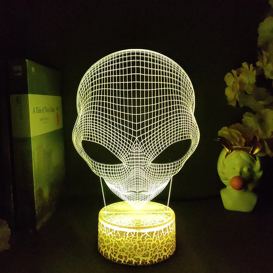 3D Illusion Alien Lamp – Color Changing Night Light