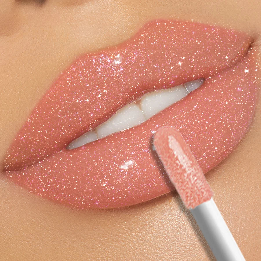 Diamond Shimmer Glitter Lip Gloss β Sparkling, Moisturizing & Long-Lasting (9 Colors)