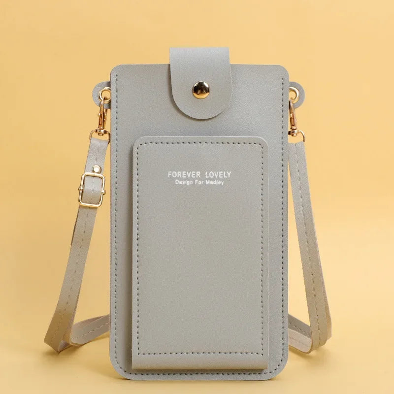 Women’s Touch Screen Crossbody Purse – Soft PU Leather Shoulder Bag with Wallet Function