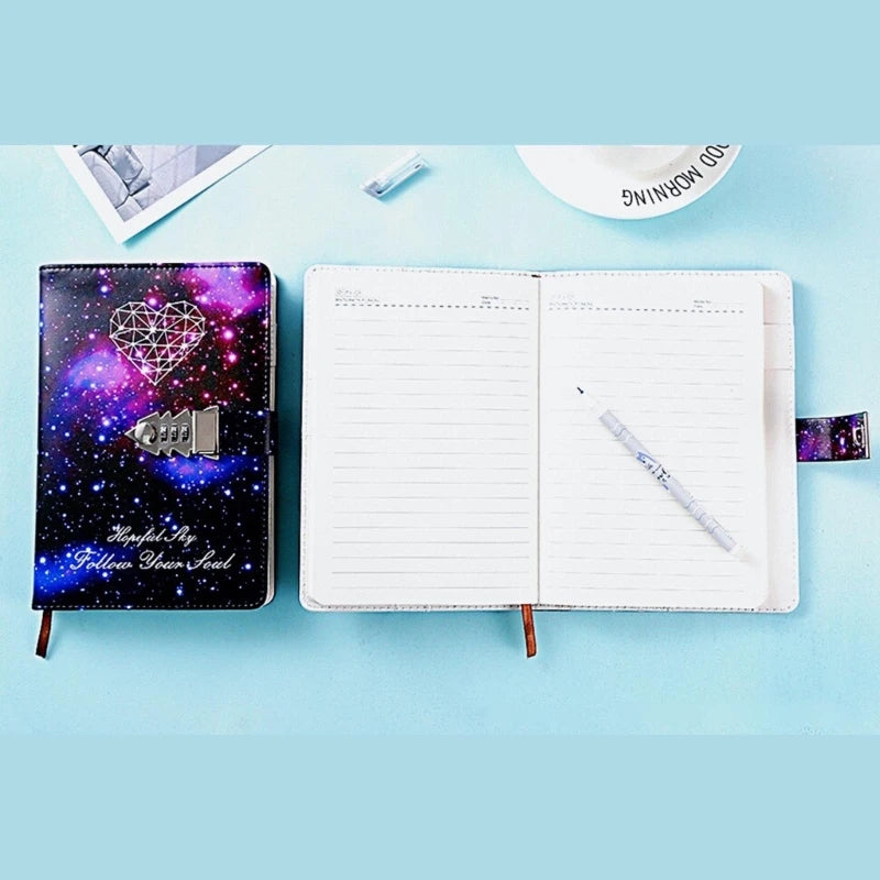 A5 Locking Journal – Digital Password Notebook with Combination Lock & Constellation Design