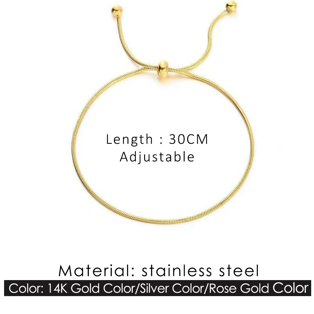Adjustable Stainless Steel Anklet – Women’s Round Snake Chain Bracelet (30cm)
