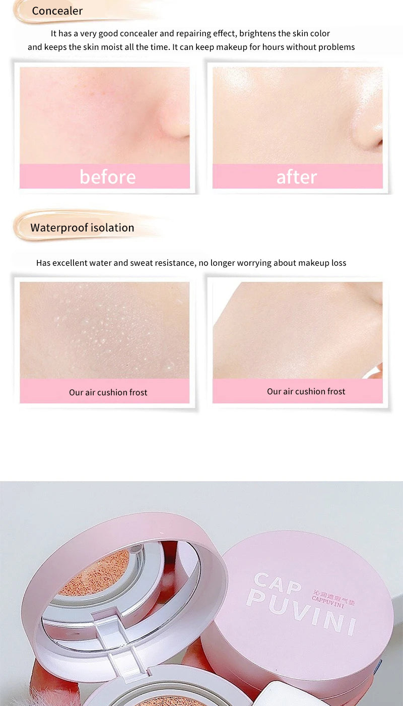Moisturizing Concealer Air Cushion Foundation – Natural, Long-Lasting & Water-Resistant (13g)