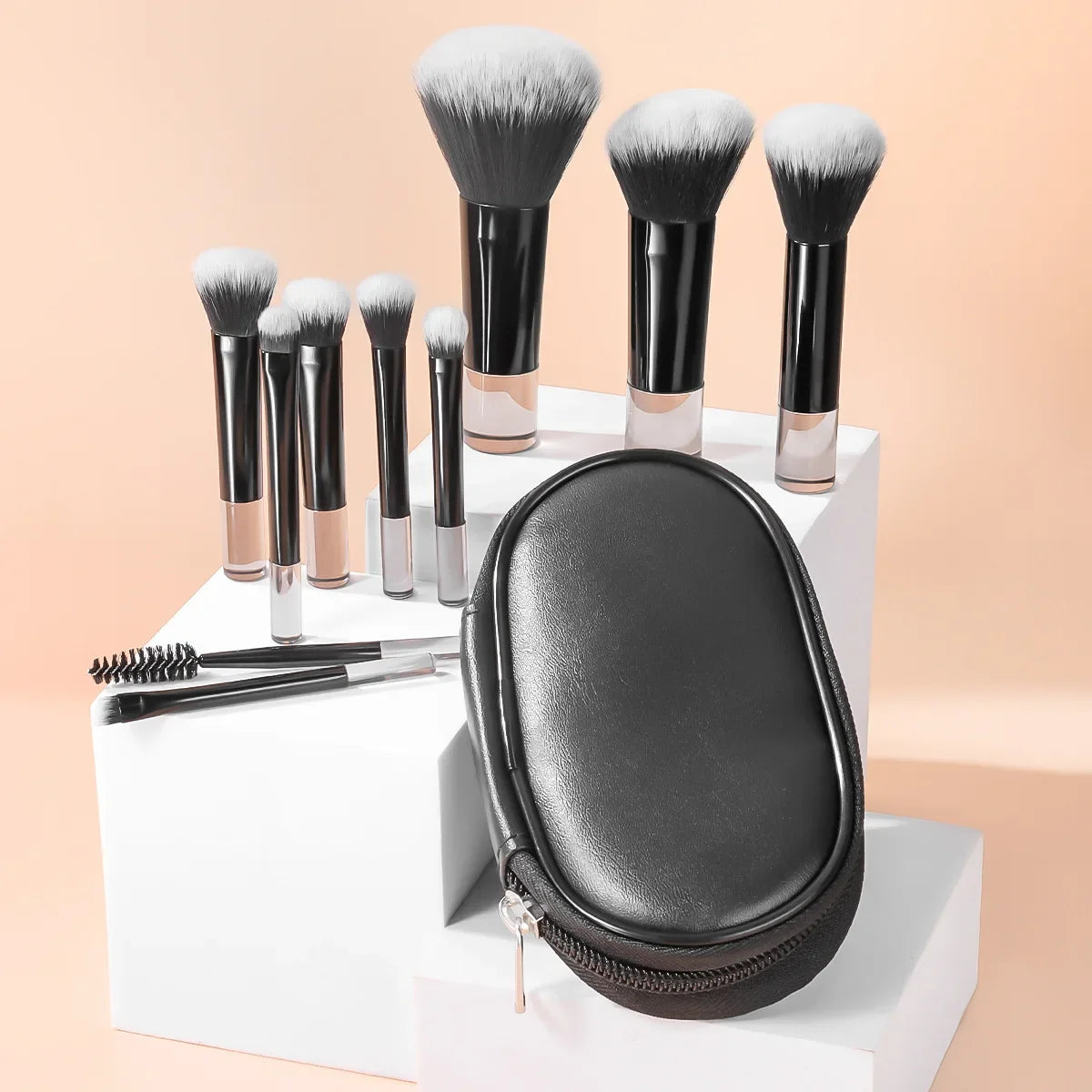 10-Piece Mini Makeup Brush Set – Portable Beauty Tools