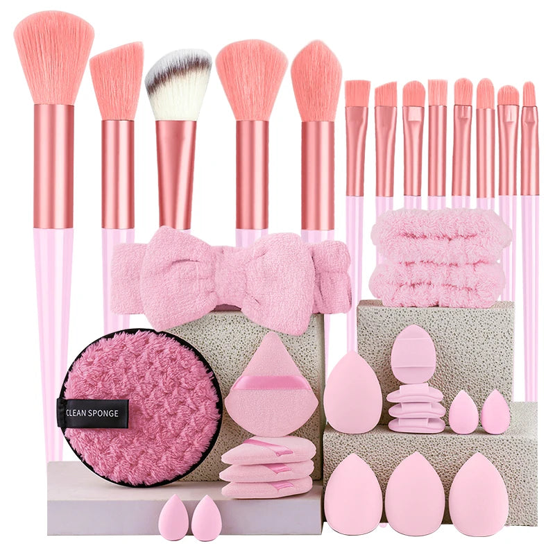 Professional Makeup Brush Set – 13pcs / 33pcs with Sponges & Tools
